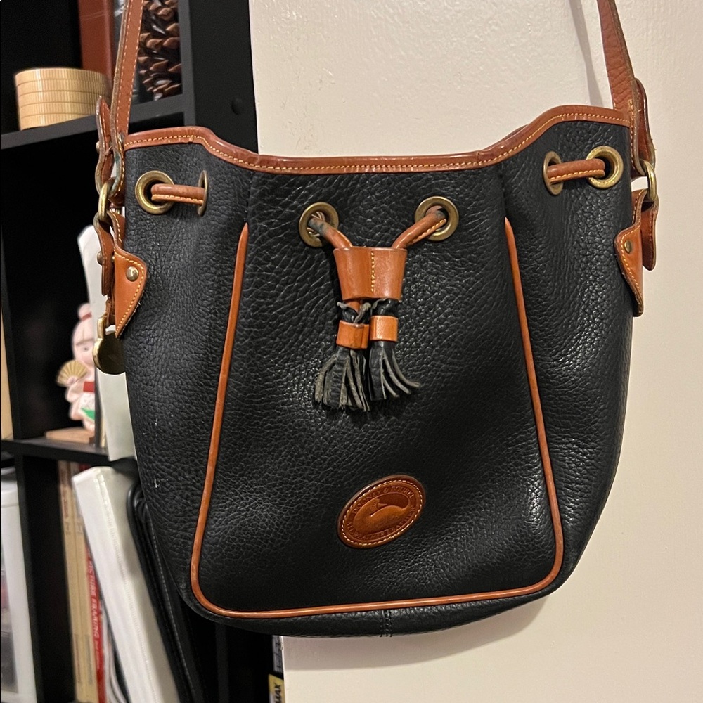 Dooney & Bourke Black and Brown Shoulder Bag
